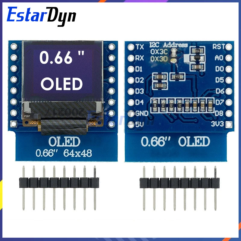 Wemos D1 Mini - 0,66-calowy wyświetlacz OLED LED LCD kompatybilny