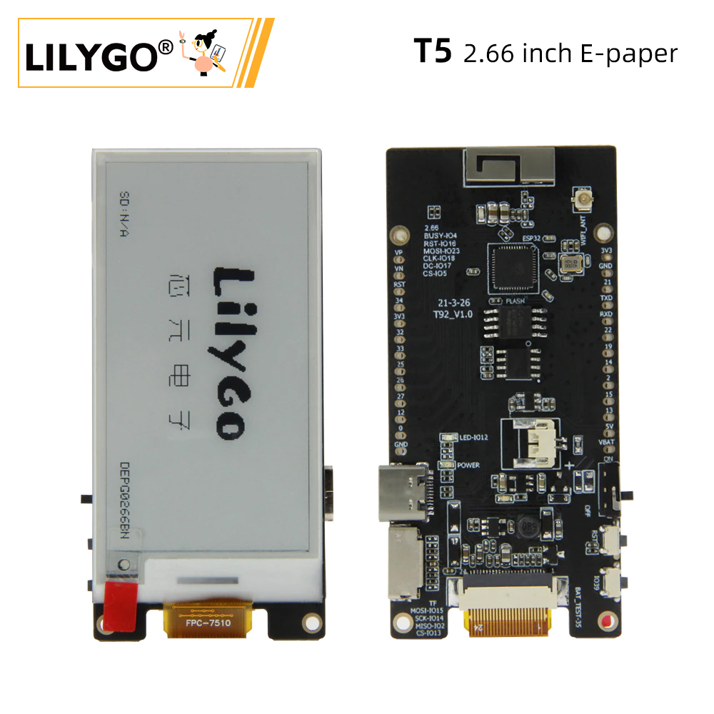 Ttgo Tdisplay - LILYGO® TTGO T5 2.66-Inch E-Paper 2.66-Cal